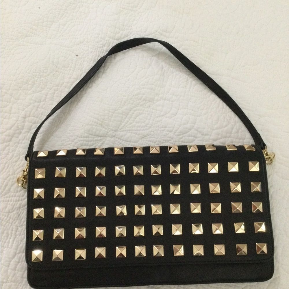 NWOT Cambia marcy  McKenna leather black and gold clutch or shoulder bag